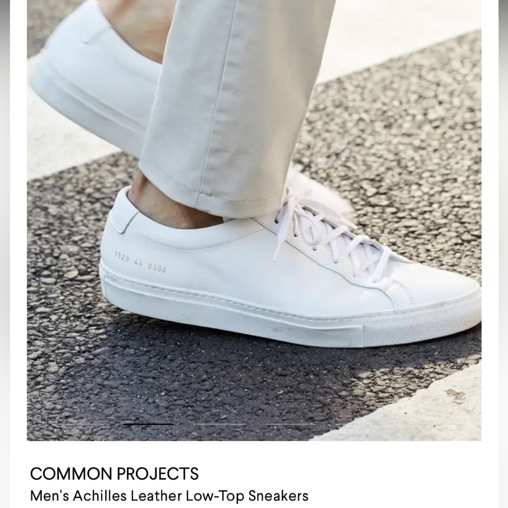 Common Projects white achilles leather low top sneakers size 42